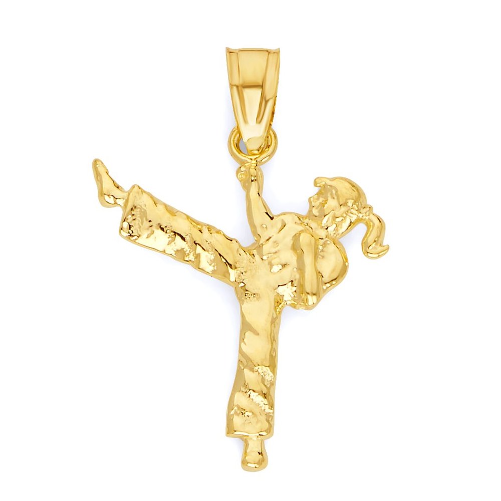 14k Solid Gold Karate Pendant for Necklace - Sports Jewelry Gifts for Women